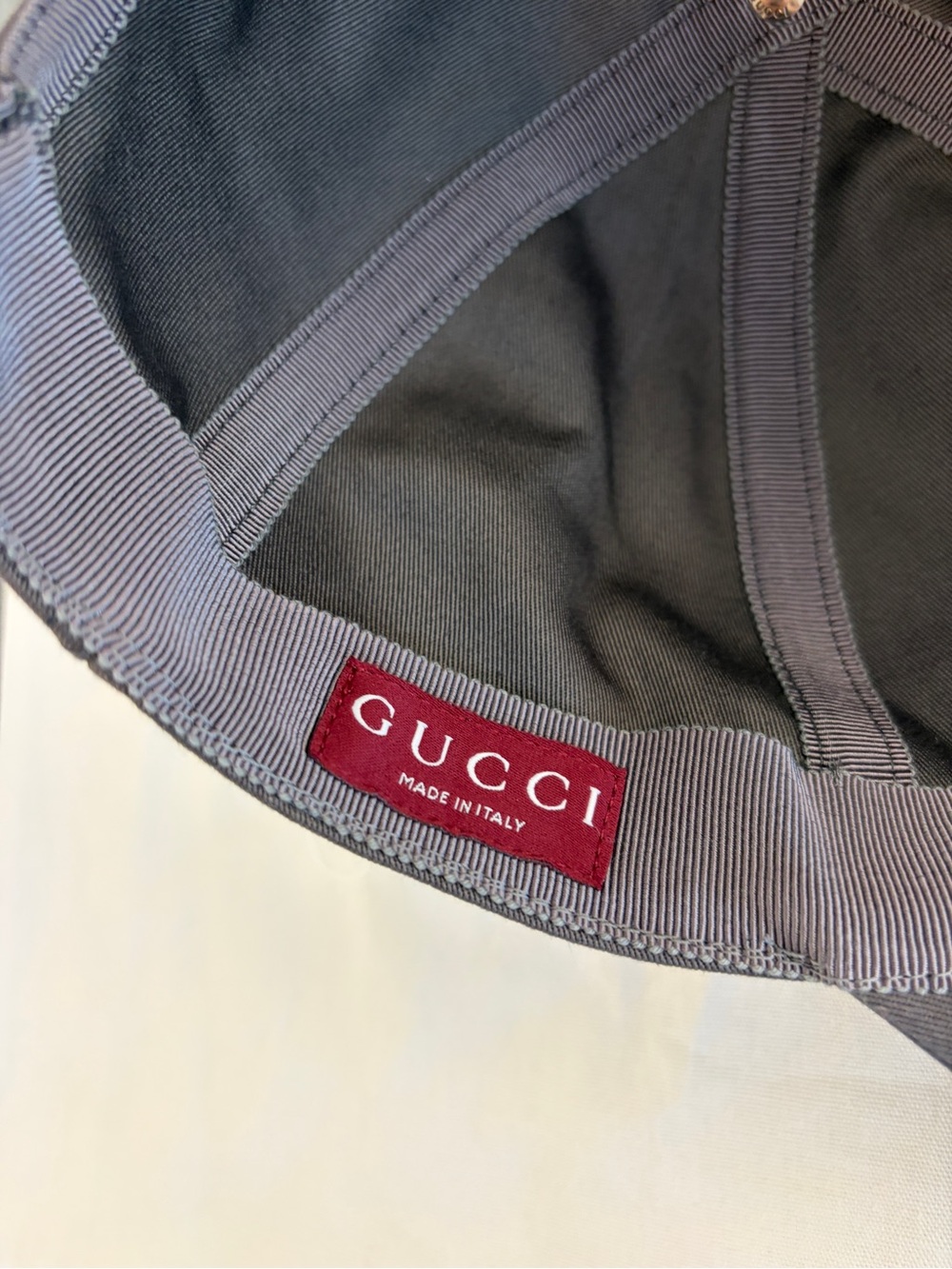 Brand New Men’s Gucci Cotton Embroidered Baseball Hat in Grey Size L (59 cm) - Picture 8 of 9